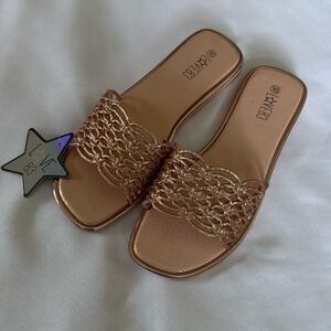 Rose Gold Sandals Womens 10 Slides